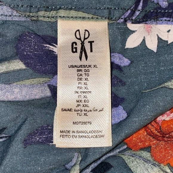 Goodthreads Poplin Floral Hawaiian Short sleeve button-down men's shirt XLARGE - Picture 15 of 16